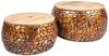 Extravagantes Couchtisch 2er Set PIEDRA Aluminium Mangoholz ca. 65cm Mosaik Handgearbeitet Bild 3