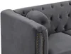 Vente-unique - TURNER Sofa SamtStoff Grau - B 144 cm x H 78 cm x L 222 cm Bild 4