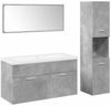 vidaXL 4-tlg. Badmöbel-Set Betongrau Holzwerkstoff 3324881 Bild 2