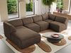 Modulares XXL-Ecksofa MODARO 5M, U-Form, Wohnlandschaft, 5-teilig, freistehend, Wohnzimmer Couch, HR-Schaumstoff - Braun Velvet - Links Bild 4
