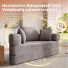 ANYSUN Schlafsofa modulares Sofa, Multifunktionales freistehendes Klappsofabett, Boneless Couch,Ovales Bett mit Kissen, Cordstoff-Bezug, 173x176 cm geeignet für Apartments, Wohnzimmer, Schlafzimmer Bild 3
