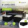 Juskys Polyrattan Lounge Punta Cana M schwarz inkl. Abdeckung – Gartenlounge für 3-4 Personen – Sitzgruppe mit Sofa, Tisch & Hocker - Sitzbezüge Dunkelgrau Bild 2