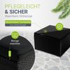 Juskys Polyrattan Lounge Punta Cana M schwarz inkl. Abdeckung – Gartenlounge für 3-4 Personen – Sitzgruppe mit Sofa, Tisch & Hocker - Sitzbezüge Dunkelgrau Bild 3