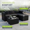 Juskys Polyrattan Lounge Punta Cana M schwarz inkl. Abdeckung – Gartenlounge für 3-4 Personen – Sitzgruppe mit Sofa, Tisch & Hocker - Sitzbezüge Dunkelgrau Bild 5