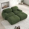 2-Sitzer-Sofa aus Cordstoff, modular & rahmenlos, 208x178x75 cm, grün Bild 3