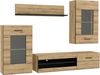 FORTE Seikola Wohnwand, Holzwerkstoff, Braun/Schwarz, 238,2 x 168,4 x 41,1 cm Bild 5