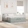vidaXL Ottoman-Bett mit Matratze Hellgrau 180x200 cm Samt 3311789 Bild 3