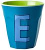 Rice Two Tone Emerald Green Melamin Becher Buchstabe E Bild 4