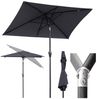 Sekey Sonnenschirm Rechteckige Sonnenschirme Kippbar mit Kurbel Gartenschirm groß, Sonnenschutz UV50+, Gartenschirm Knickbar, für Garten, Terrasse Bild 2
