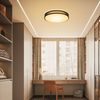ZMH Deckenlampe LED Deckenleuchte Wohnzimmer Rund Schwarz Modern Stoff Schlafzimmerlampe 3000K 12W Warmweiß Lampe mit Stoffschirm Schlafzimmer Lampenschirm Stoffdeckenlampe für Küche Flur Ø30CM Bild 4