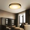ZMH Deckenlampe LED Deckenleuchte Wohnzimmer Rund Schwarz Modern Stoff Schlafzimmerlampe 3000K 12W Warmweiß Lampe mit Stoffschirm Schlafzimmer Lampenschirm Stoffdeckenlampe für Küche Flur Ø30CM Bild 2