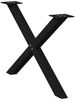 vidaXL Couchtischbeine X-Form 2 Stk. Schwarz 70x(42-43) cm Stahl 4012904 Bild 5