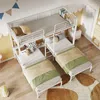 Etagenbett mit Rausfallschutz, 3 Schlafgelegenheiten und Lattenrost, 90x200 cm, Metallbett Bild 3