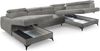 AX LIVING Grau Eckcouch mit Schlaffunktion Arkucio U 345cm modernes L Bild 5