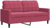 vidaXL 2-tlg. Sofagarnitur mit Kissen Weinrot Samt 3278475 Bild 4