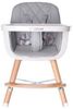 Kikkaboo, Kinderhochstuhl 2 in 1 Woody, Kinderstuhl, Tisch verstellbar, Gurt grau Bild 4