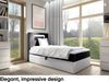 MEBLINI Kinderbett mit Bettkasten GARETH 1 100x200 Links – H3/Schwarz Samt Gepolstert Einzelbett mit Matratze - Polsterbett mit Stauraum - Bett mit Kopfteil – Stauraumbett Bild 2
