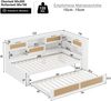 Multifunktionales Massivholz-Schlafsofa mit Ausziehbett 90x200 cm, Stauraum & USB-Anschlüssen, Gäste- & Tagesbett, Weiß Bild 5