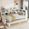 Multifunktionales Massivholz-Schlafsofa mit Ausziehbett 90x200 cm, Stauraum & USB-Anschlüssen, Gäste- & Tagesbett, Weiß Bild 4