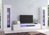 Dmora Ausgestattete Wand Aslhey, TV-Ständer-Wohnzimmerset, Mehrzweck-Wohnzimmermöbel mit LED-Licht, 100 % Made in Italy, 290 x 40 x 162 cm, glänzendes Weiß, Bild 2