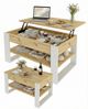TREND WERK Couchtisch Lift-Couchtisch höhenverstellbar Sofatisch 92×54 cm mit Stauraum, verstecktem Fach Wohnzimmertisch Holz modern Bild 2