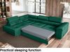 MEBLINI Schlafcouch mit Bettkasten - MALIBA - 277x203x63cm Links - Grün Samt - Ecksofa mit Schlaffunktion - Sofa mit Relaxfunktion und Kopfstützen - Couch L-Form - Eckcouch - Wohnlandschaft Bild 5