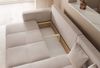 Ecksofa Schlafsofa Sofa LEROS in Stoff Manila Beige Ottomane Rechts Bild 4