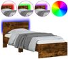 vidaXL Bettgestell mit Kopfteil und LED-Leuchten Räuchereiche 90x200cm 838810 Bild 2