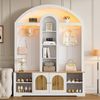 Multifunktionaler Kleiderschrank/Eingangsbereichsschrank mit Schuhregal, Ablagen und Haken. Garderobenschrank– eine Garderobe aus robustem MDF mit modernem Design und praktischem Stauraum. Bild 2