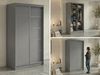 Moderner Schwebetürenschrank MACEDONIA, Kleiderschrank in Grau Color, Breite 120 cm, minimalistisches Design, Inkl. Innenausstattung Bild 2
