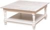 Vintage Couchtisch Massivholz quadratisch, weiß Bild 3