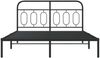 vidaXL Bettgestell mit Kopfteil Metall Schwarz 135x190 cm 377116 Bild 4