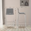 2er Set Barhocker TENAR - Kunststoff Grau 43x48x100 cm Silber | Barstuhl Mit Lehne Tresenhocker Tresenstuhl Kneipenhocker Kneipenstuhl Bild 2