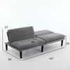 2-Sitzer-Sofa aus Samt mit 3-fach verstellbarer Rückenlehne, grau Bild 4