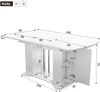 Esstisch ausziehbar 120/160 x 80 cm, weißes MDF mit versilberten Metallbeinen und Stauraum Bild 5