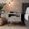 Lookway Nachttisch MIDNIGHT mit geriffelter Front auf Gestell, Breite 54 cm Bild 2