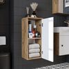 Roomart PUNTO Badmöbel - nur Hochschrank - H 70 x B 25 x T 30 cm • Weiß-Eiche Bild 2