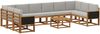 vidaXL Outdoor-Sofagarnitur mit Kissen 11 pcs Natürlich und Hellgrau 3385582 Bild 2