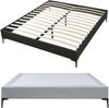 Doppelbett Lilla mit Matratze Textil 180x200 cm Hellgrau [en. casa] Bild 5