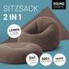 Lumaland 'Interior Line' 2-in-1 Sitzsack, Runder Komfort für drinnen, 300l, 120 x 80 x 75 cm, Braun Bild 2