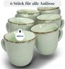 PURE LIVING INTERIOR DESIGN Geschirr-Set Steingut Kaffeetassen 6 Personen Rustic TESTSIEGER, Hochwertiges Landh (6-tlg), 6 Personen, Steingut, Authentischer Landhausstil, Reaktive Glasur – jedes Stück ein Unikat,… Bild 3