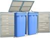 2er Mülltonnenbox JAGU Edelstahl Blau 115,5x138x77,5cm Mülltonnenverkleidung für 2 Tonnen 240L Müllbox aus Metall Mülltonnenschutz Mülltonnendach Bild 2
