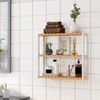 Songmics Badregal Badezimmerregal, mit 3 verstellbaren Ablagen, Wandmontage Bild 3