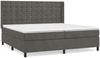 vidaXL Boxspringbett mit Matratze Dunkelgrau 200x200 cm Samt, Härtegrad: H2 [3132940] Bild 2