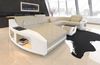 Wohnlandschaft Swing U Form aus Leder - Büffelleder - beige-weiß - Links Bild 3