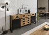 Sideboard Mango 195x45x90 natur klar lackiert / Metall schwarz BLACKBURN #109 Bild 3