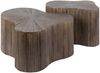 KAWOLA Couchtisch INKA Set 2-tlg. Teakholz braun Kleeblatt-Form 38 x 60 x 77 cm Bild 3