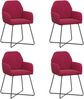 vidaXL Esszimmerstühle 4 pcs Samt (V) Weinrot 55 x 50 x 84 cm 3428377 Bild 2