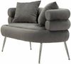 Dmora 2-Sitzer festes Sofa Casier, lineares Sofa, Sofa für Wohnzimmer, Lineare Stoffstruktur, 133x68 h69 cm, Grau und Silber Bild 5