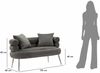 Dmora 2-Sitzer festes Sofa Casier, lineares Sofa, Sofa für Wohnzimmer, Lineare Stoffstruktur, 133x68 h69 cm, Grau und Silber Bild 3